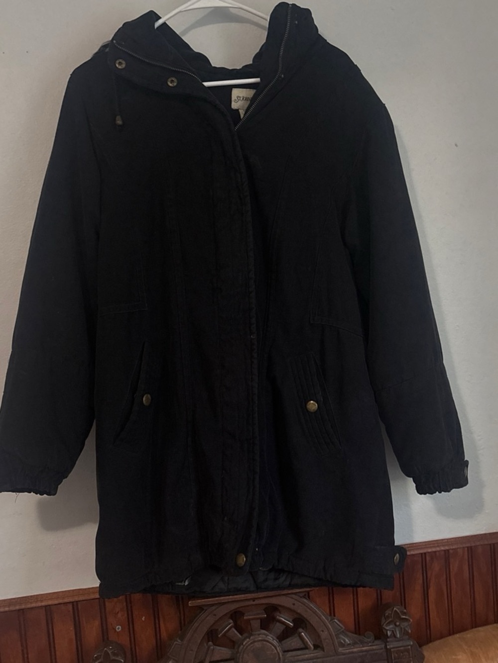 St. John's Bay Black Hooded Puffer Coat